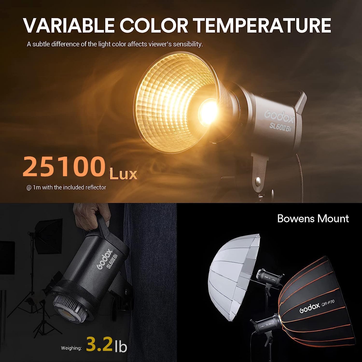 Godox SL60IID SL60IIBi 75W Gün - Photography Lighting Description incelemesi ve fiyatı